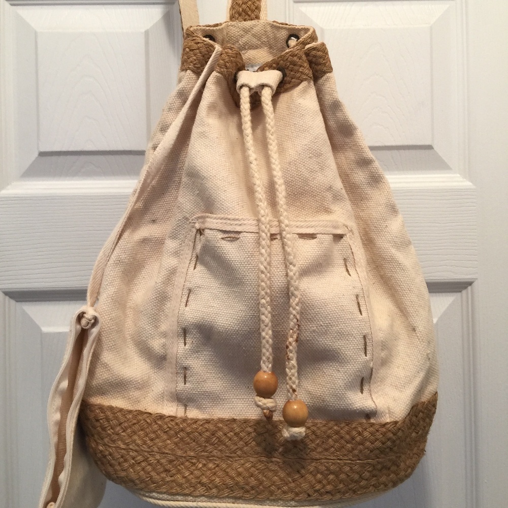 Unlisted Kenneth Cole Linen Straw Rope Sling Bag